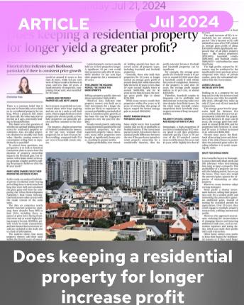 Does keeping a residential property for longer yield a greater profit